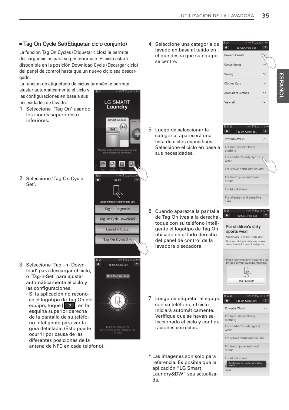 Esp añol | LG WM3570HVA User Manual | Page 83 / 96