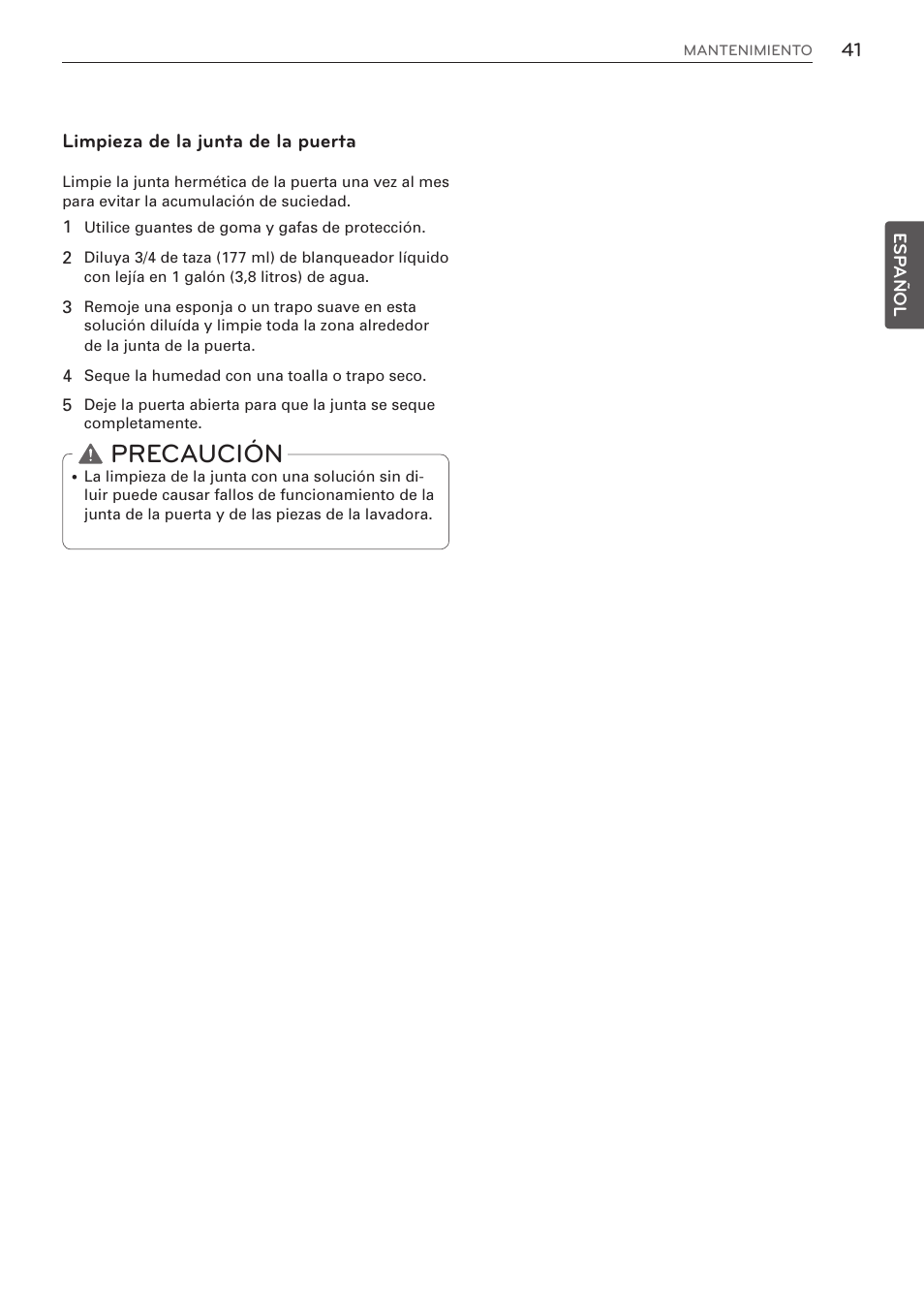 Precaución | LG WM3570HVA User Manual | Page 89 / 96