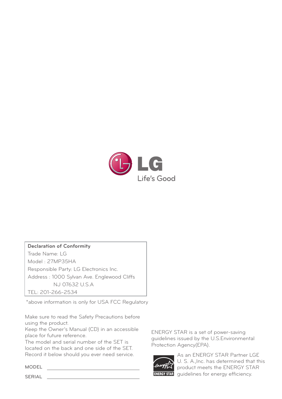 LG 27MP35HQ-B User Manual | Page 28 / 28