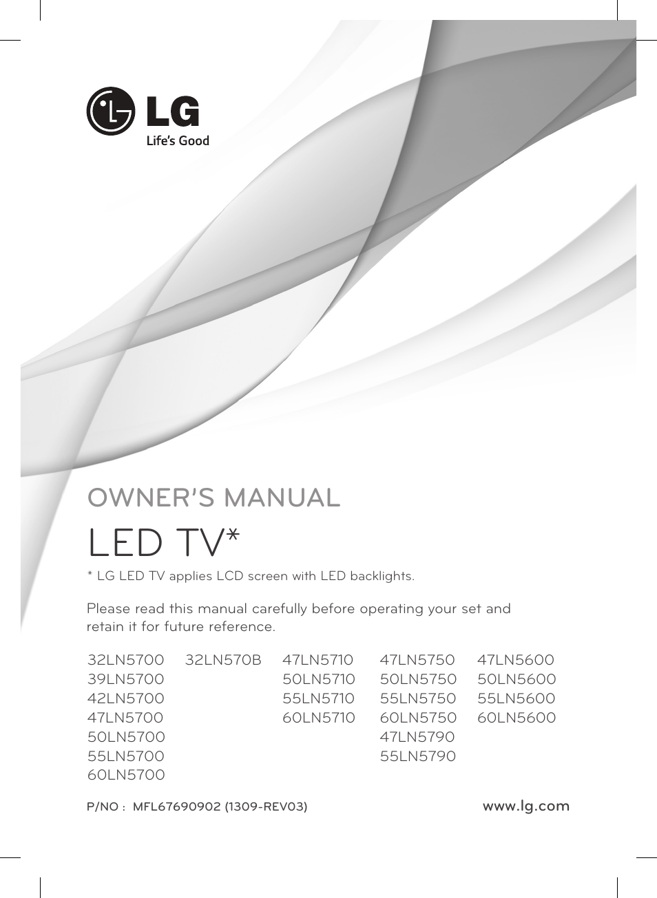 LG 55LN5700 User Manual | 52 pages