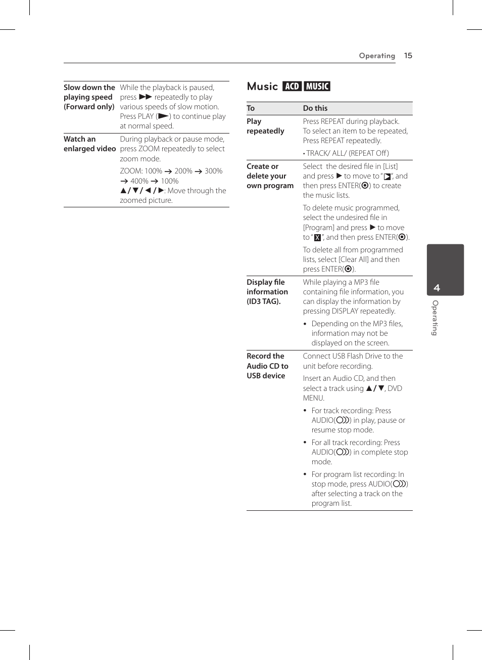 Music tu, 15 – music, Music | LG DP132 User Manual | Page 15 / 22