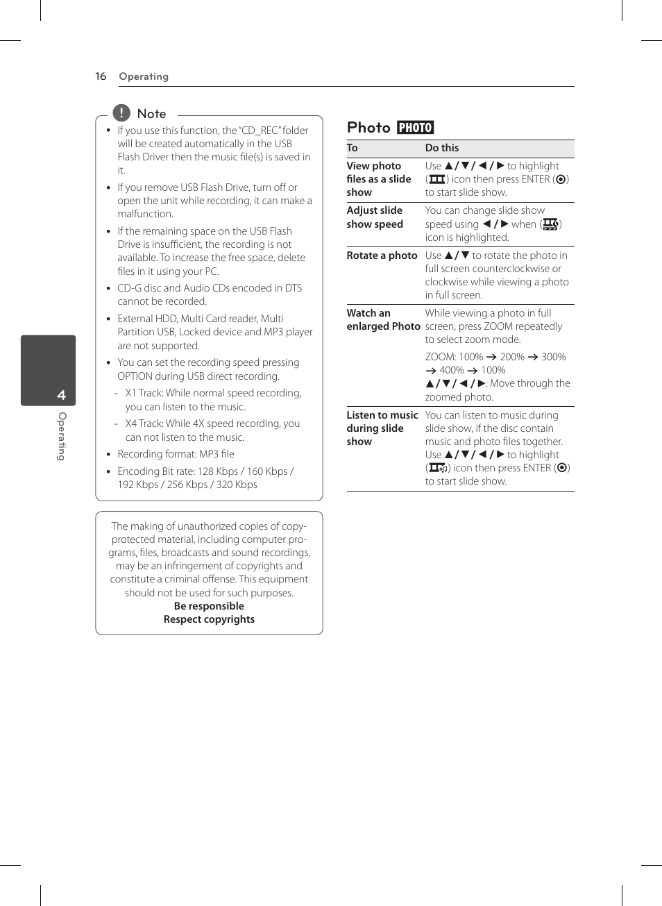 Photo i, 16 – photo, Photo | LG DP132 User Manual | Page 16 / 22