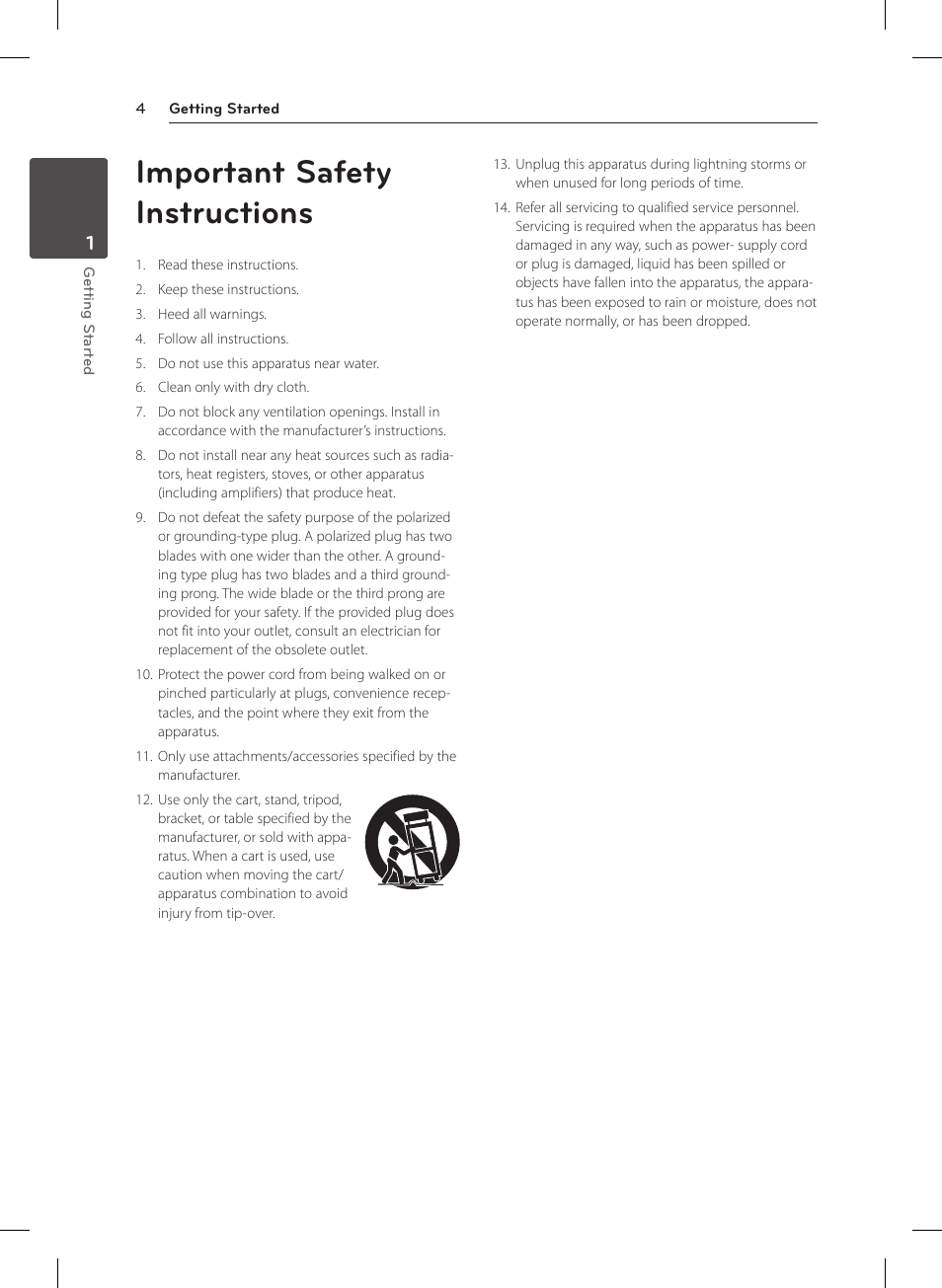 Important safety instructions | LG DP132 User Manual | Page 4 / 22
