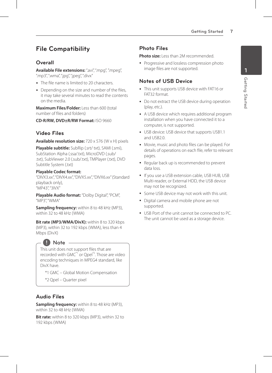 File compatibility | LG DP132 User Manual | Page 7 / 22