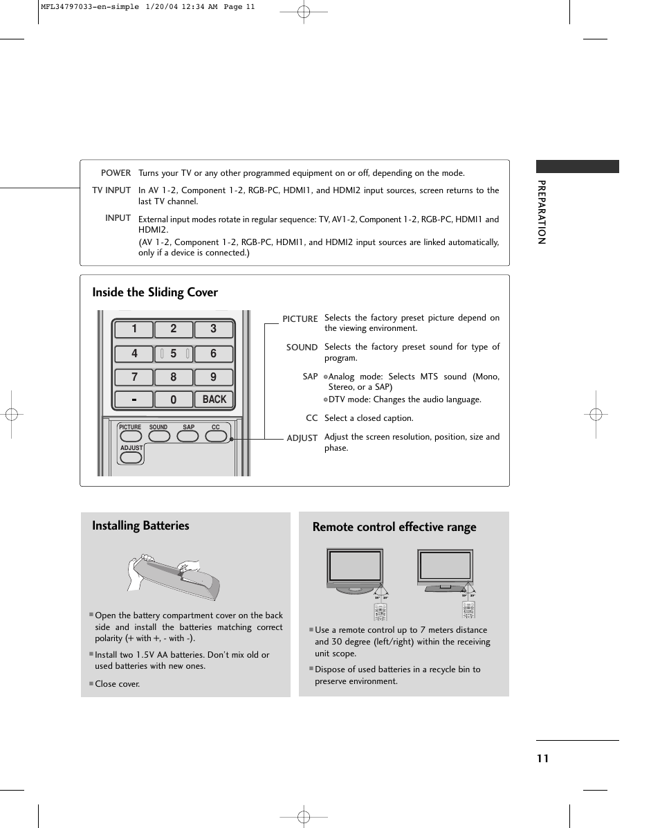 Inside the sliding cover | LG 32LG10 User Manual | Page 13 / 34