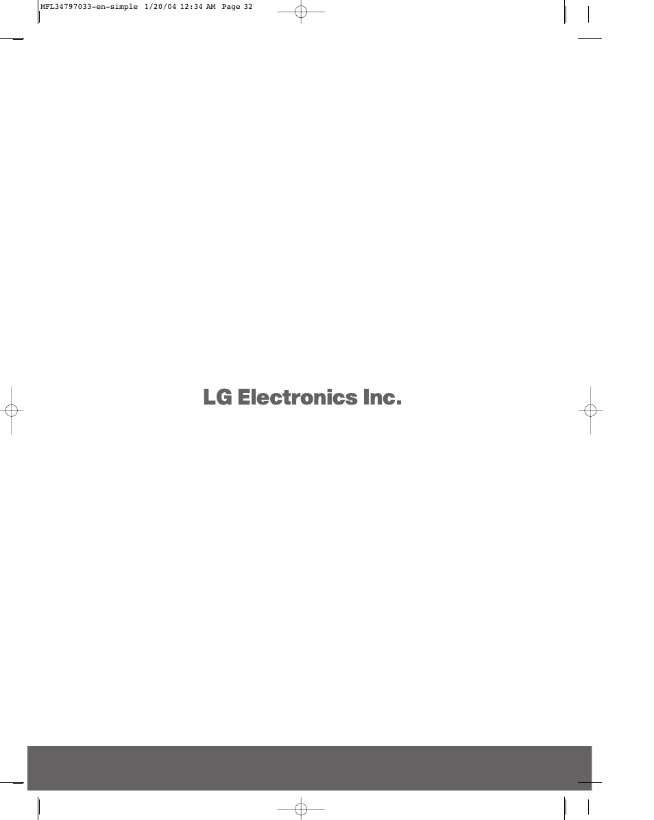 LG 32LG10 User Manual | Page 34 / 34