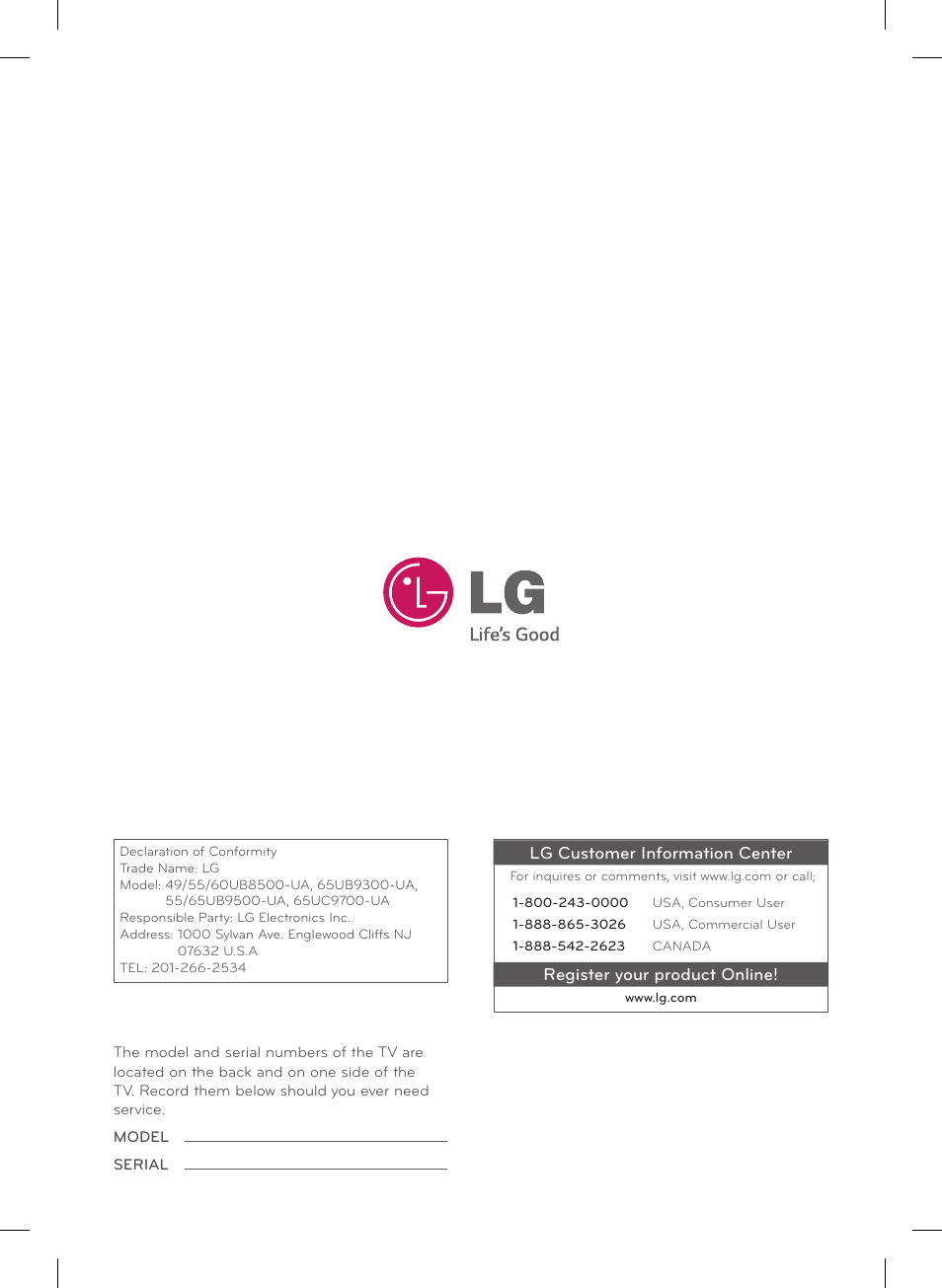 LG 65UB9500 User Manual | Page 40 / 40