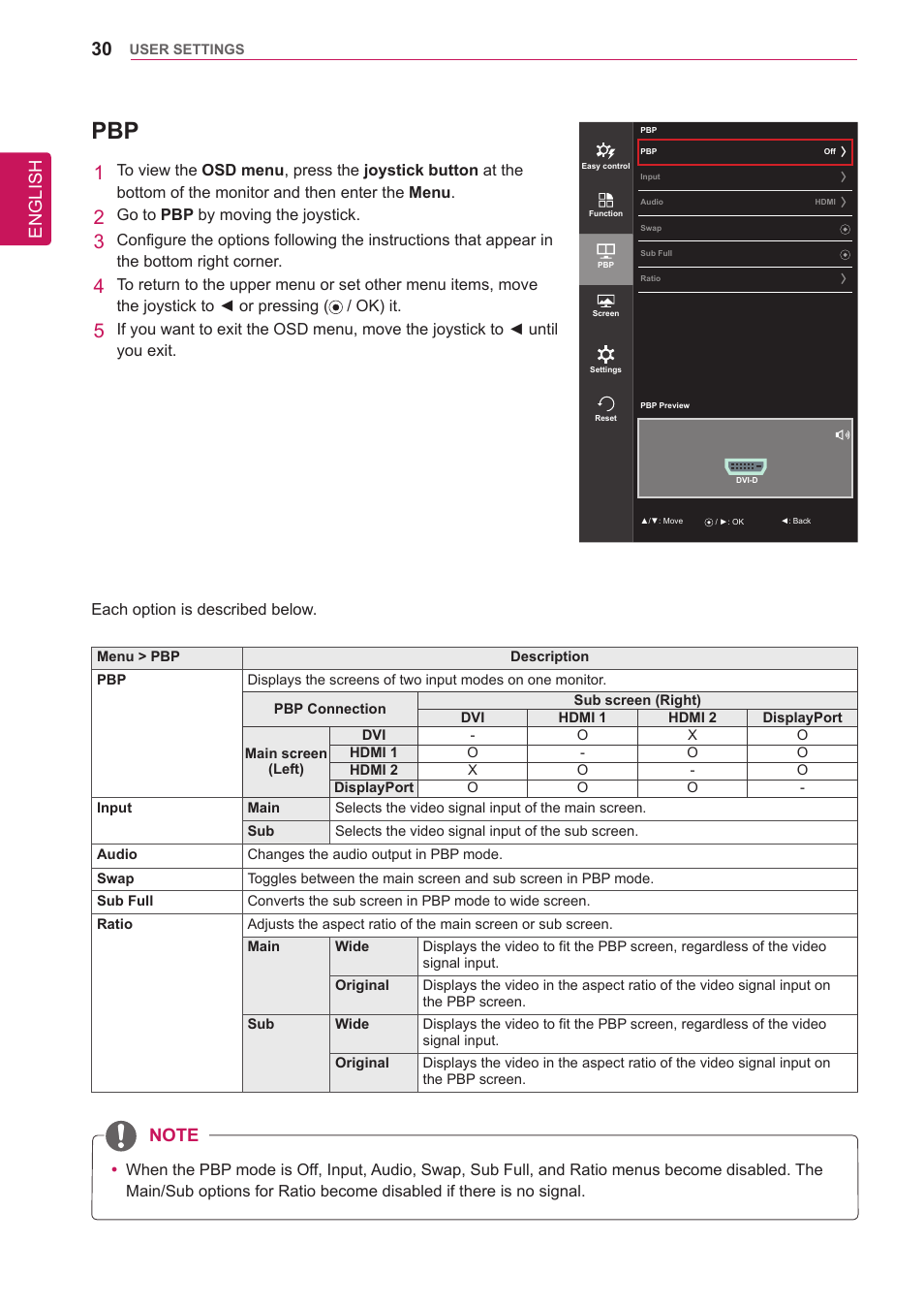 English | LG 34UM65-P User Manual | Page 30 / 42