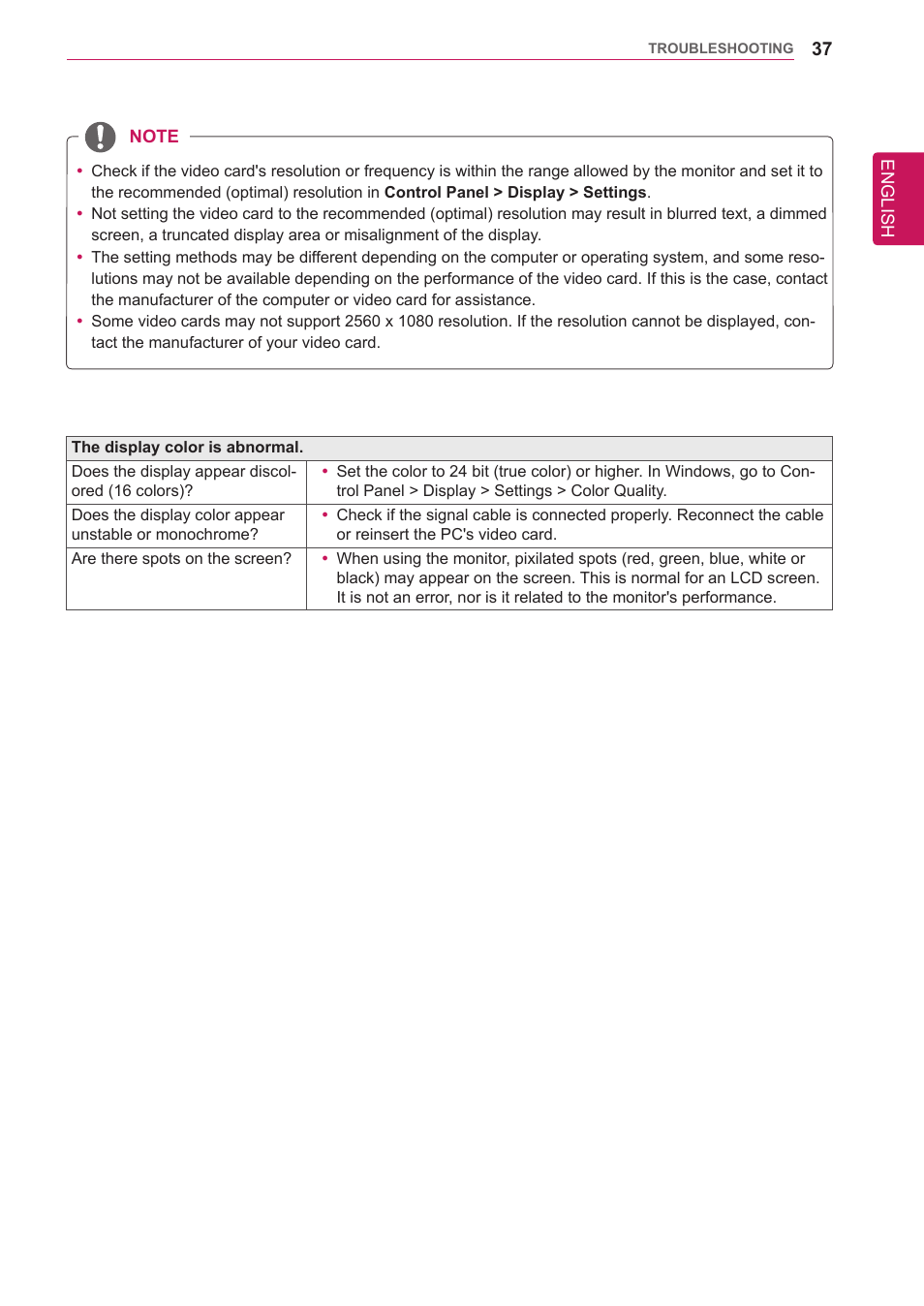 LG 34UM65-P User Manual | Page 37 / 42