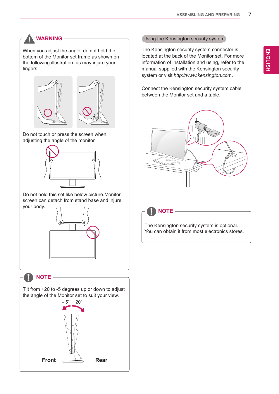 LG 22EC33T-B User Manual | Page 8 / 28