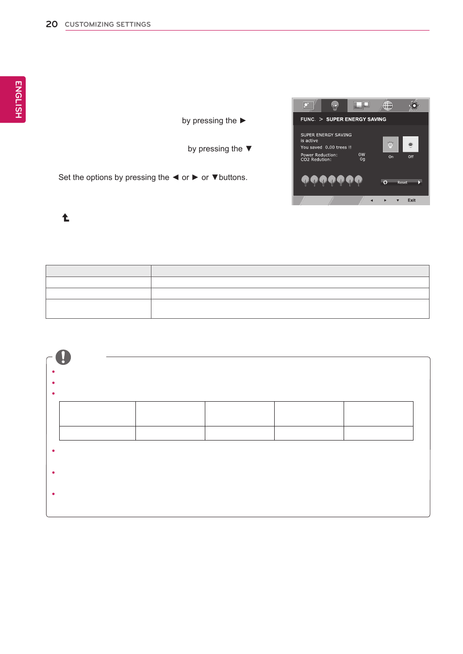 Super energy saving | LG 27EA53VQ-P User Manual | Page 20 / 31