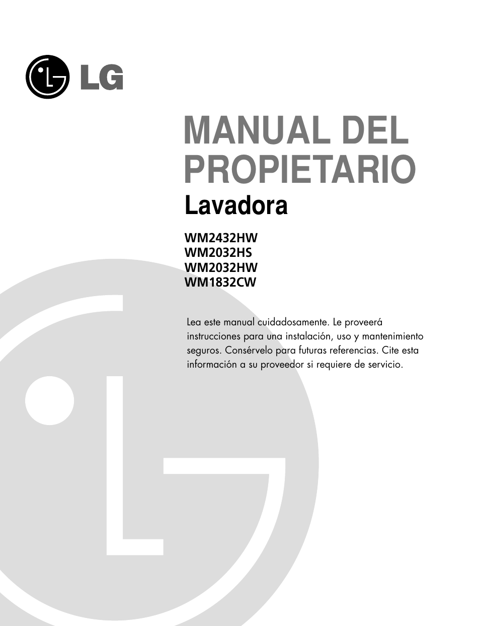 Manual del propietario, Lavadora | LG WM2032HW User Manual | Page 25 / 48