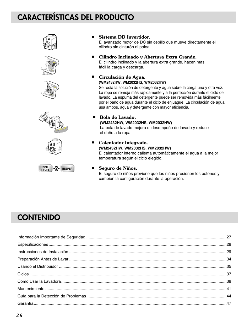 LG WM2032HW User Manual | Page 26 / 48