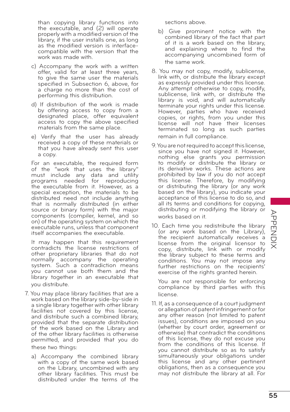 Appendix | LG 47LD500 User Manual | Page 55 / 64