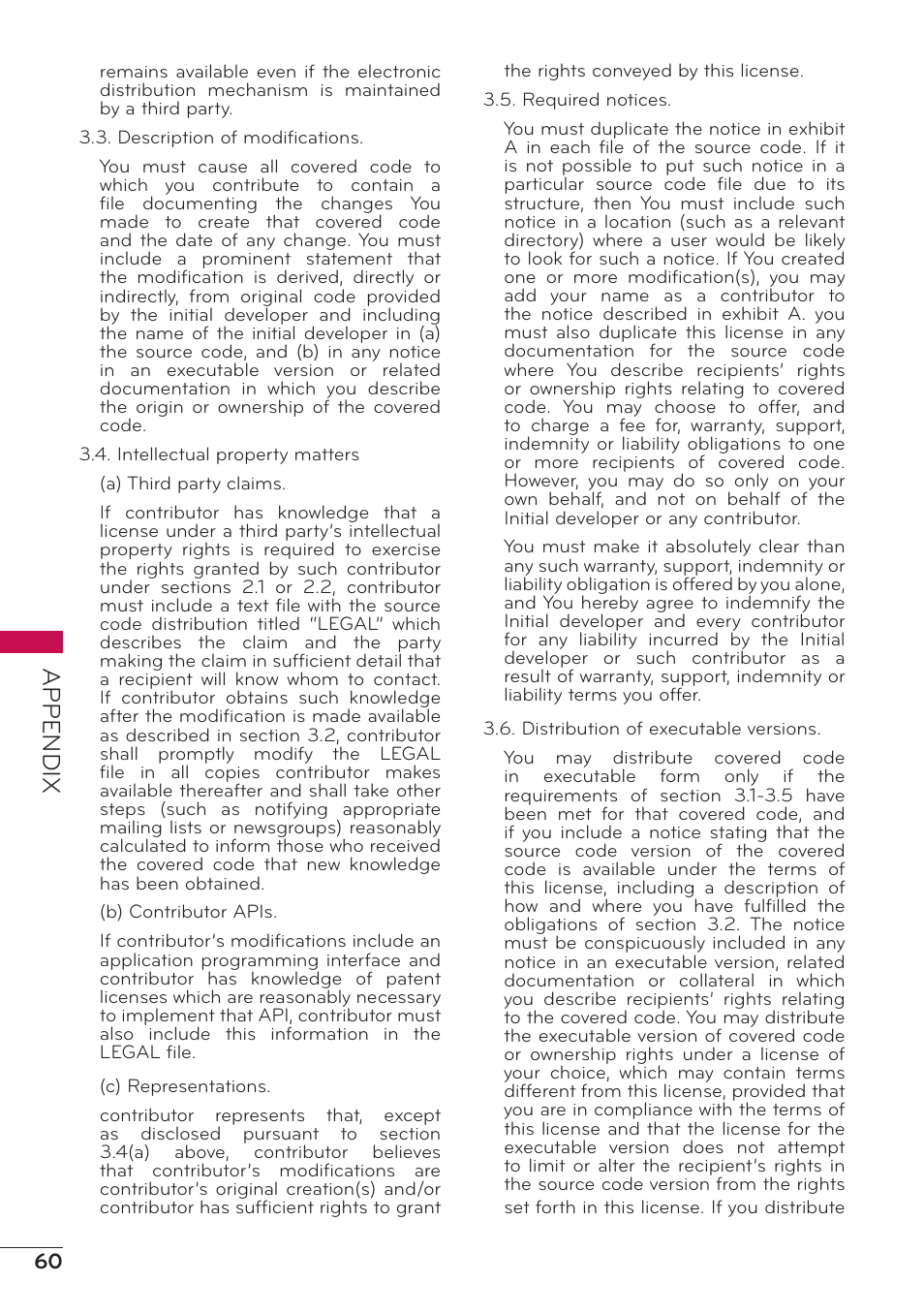 Appendix | LG 47LD500 User Manual | Page 60 / 64