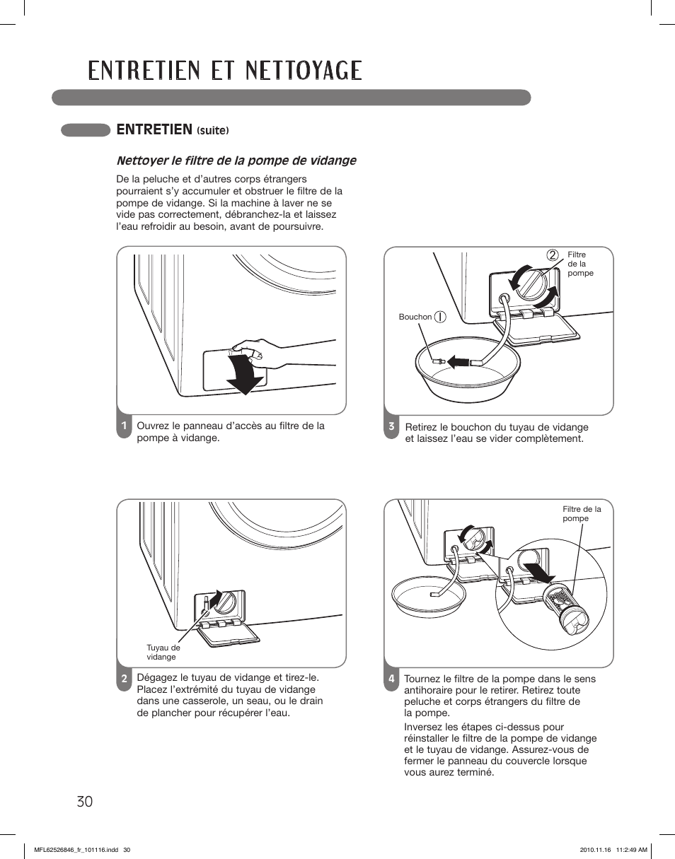 Entretien | LG WM2350HSC User Manual | Page 102 / 108