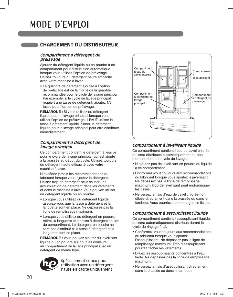 Chargement du distributeur | LG WM2350HSC User Manual | Page 92 / 108