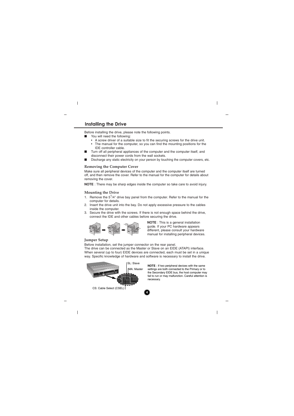 Installing the drive | LG GH22LP20 User Manual | Page 7 / 14