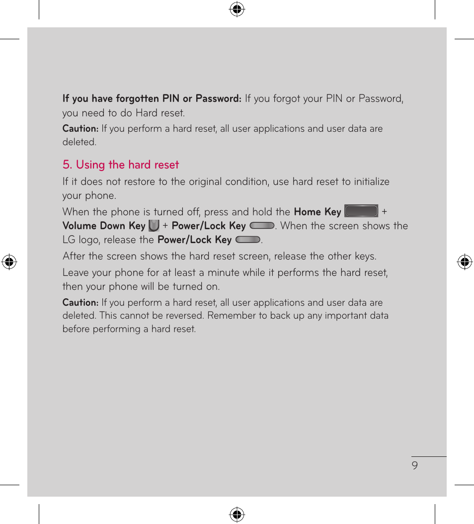 LG LGL35G User Manual | Page 11 / 186