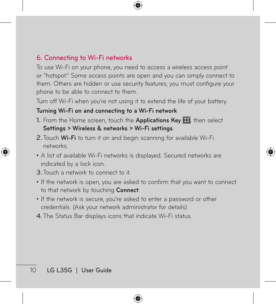 LG LGL35G User Manual | Page 12 / 186