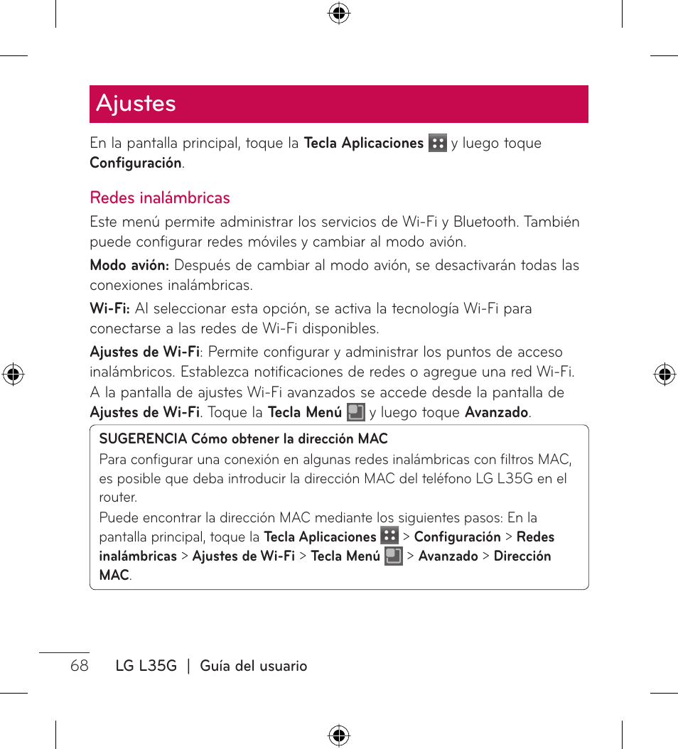 Ajustes | LG LGL35G User Manual | Page 158 / 186