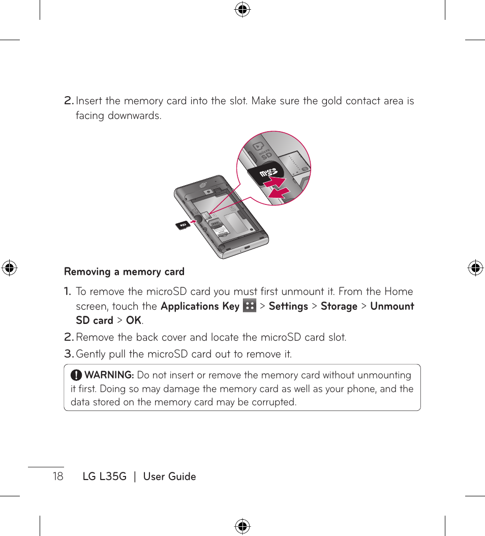 LG LGL35G User Manual | Page 20 / 186