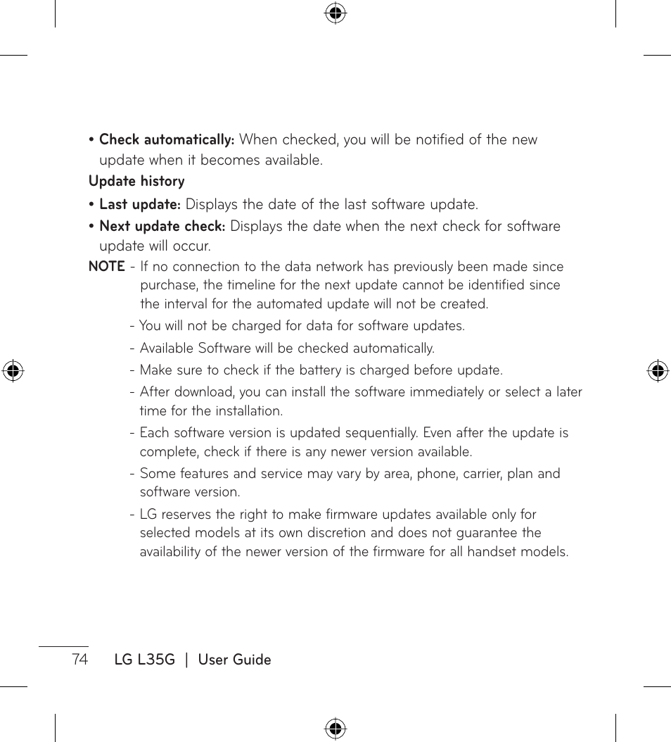 LG LGL35G User Manual | Page 76 / 186