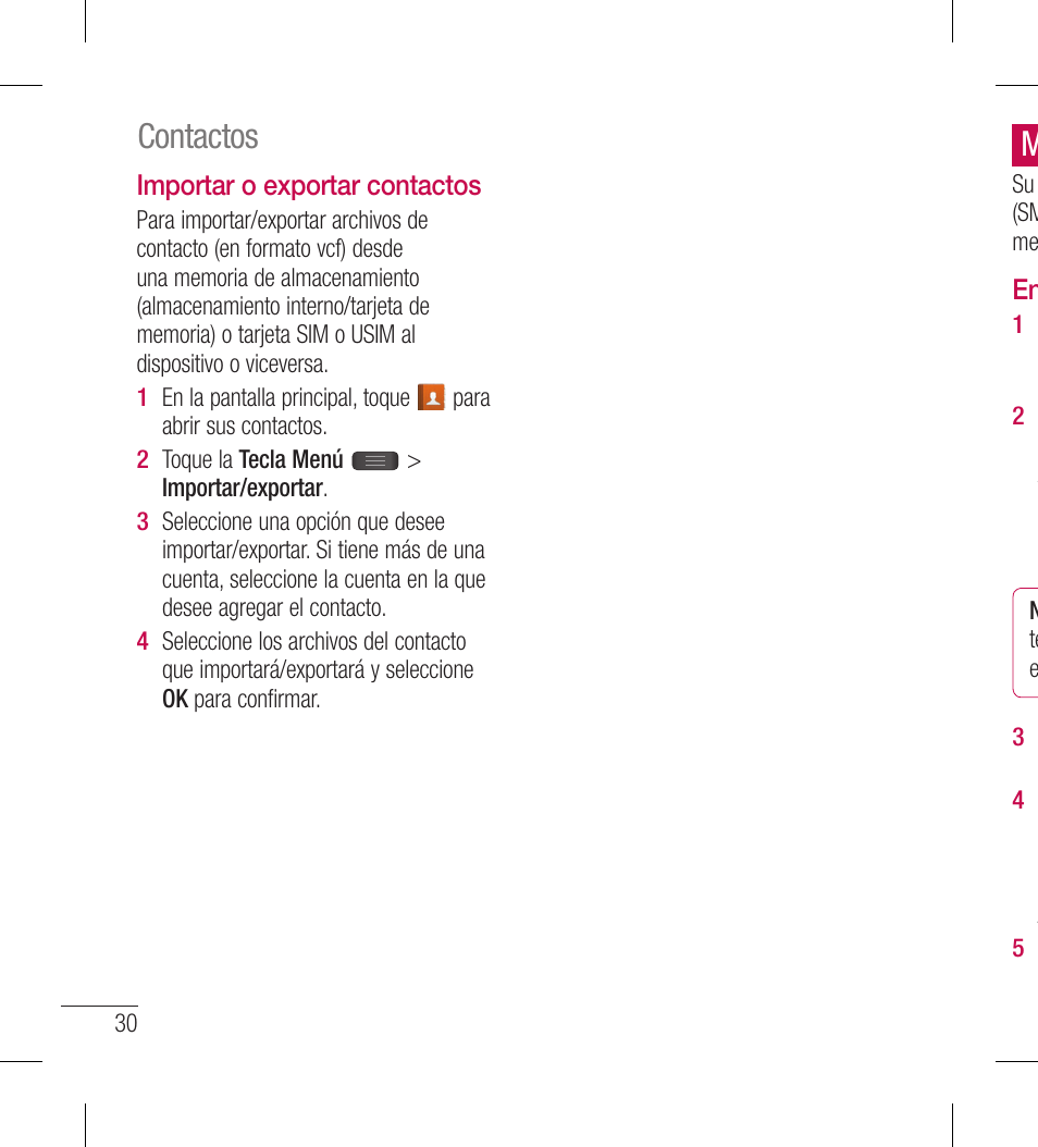 Contactos | LG LGL40G User Manual | Page 102 / 146