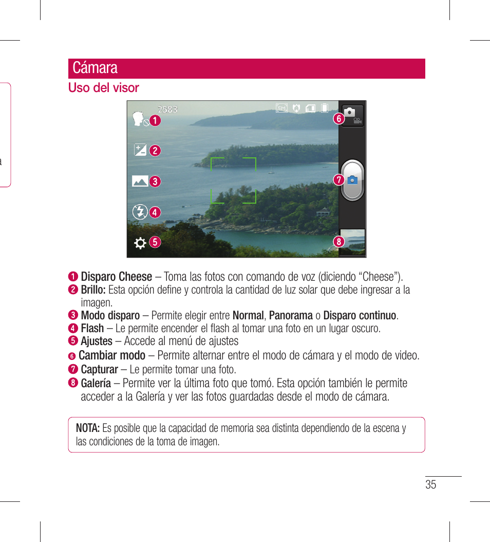 Cámara | LG LGL40G User Manual | Page 107 / 146