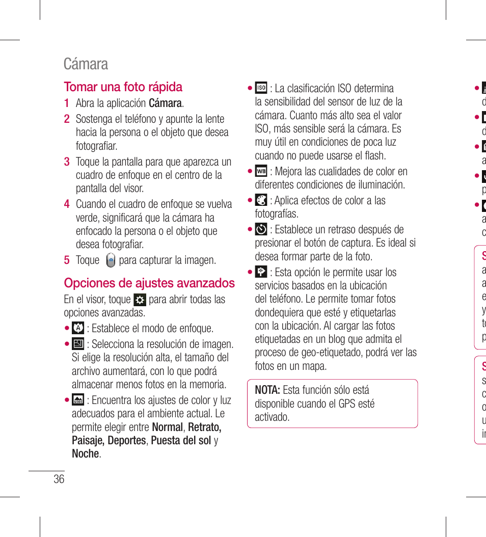 Cámara | LG LGL40G User Manual | Page 108 / 146