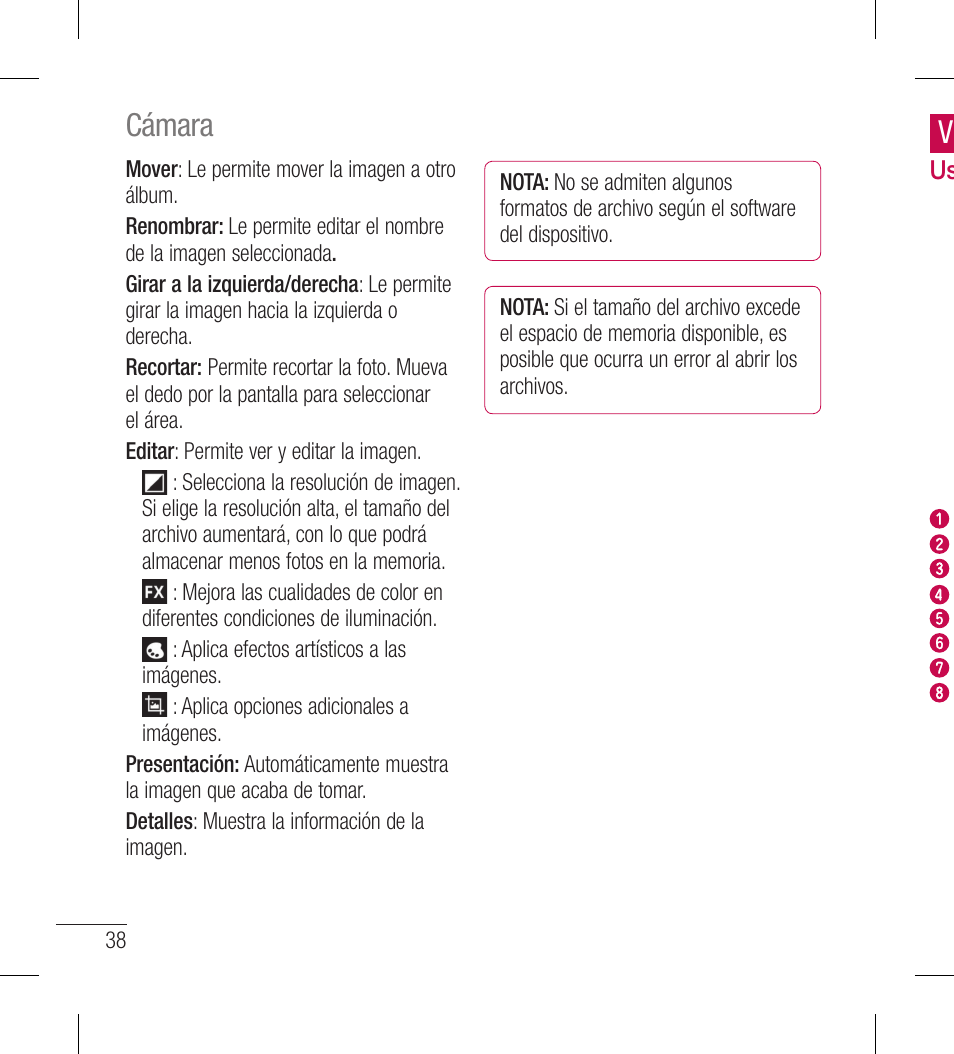 Cámara | LG LGL40G User Manual | Page 110 / 146