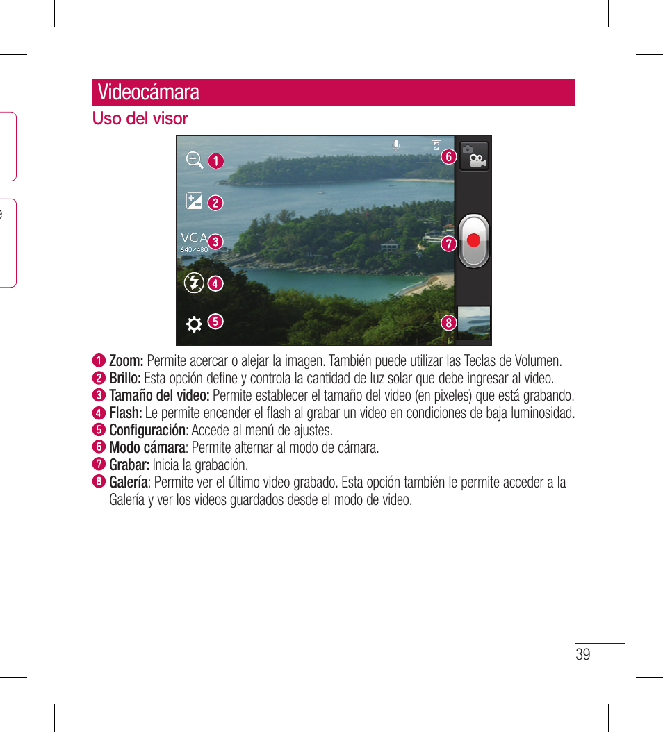 Videocámara | LG LGL40G User Manual | Page 111 / 146