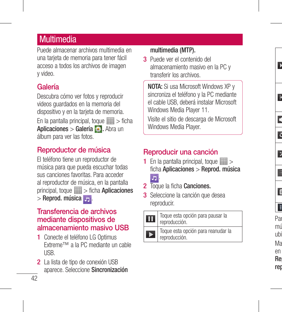 Multimedia | LG LGL40G User Manual | Page 114 / 146