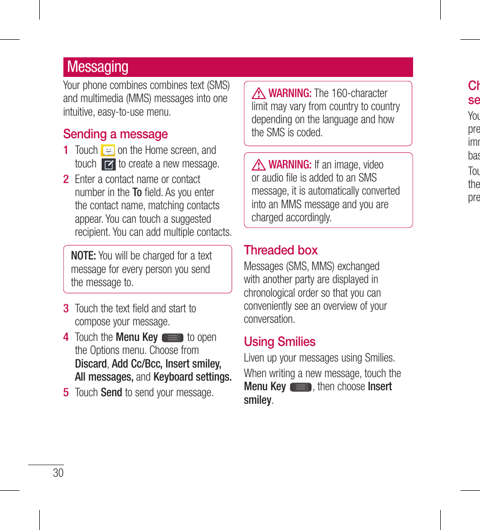 Messaging | LG LGL40G User Manual | Page 32 / 146