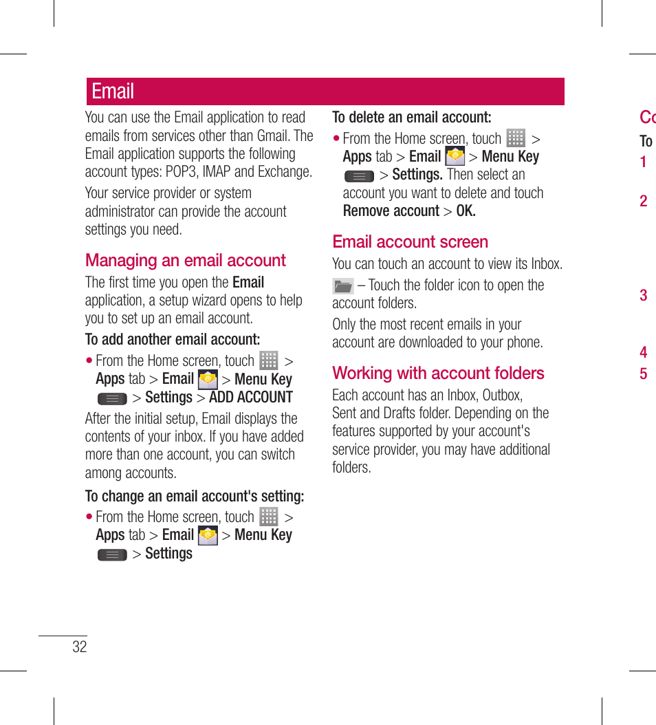 Email | LG LGL40G User Manual | Page 34 / 146