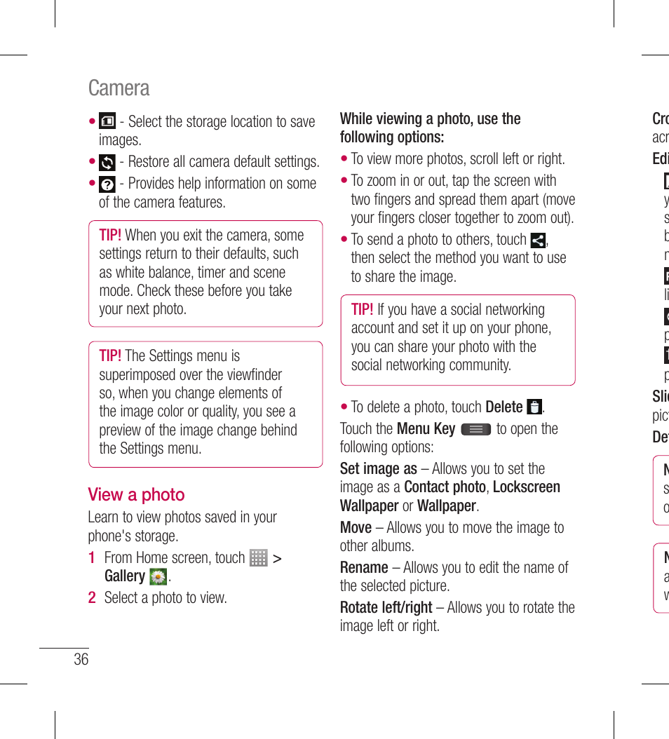 Camera | LG LGL40G User Manual | Page 38 / 146