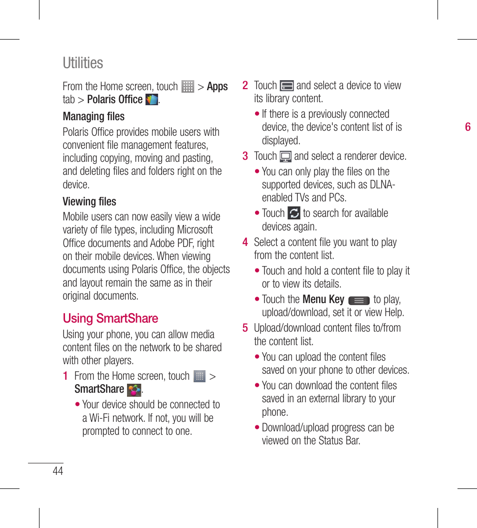 Utilities | LG LGL40G User Manual | Page 46 / 146