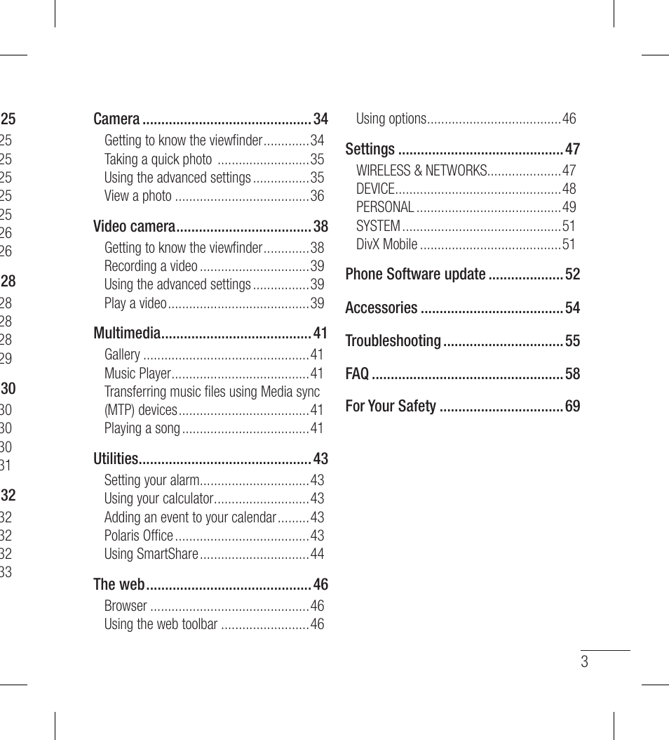 LG LGL40G User Manual | Page 5 / 146
