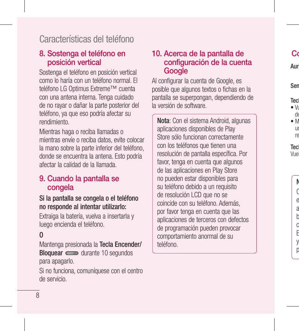 Características del teléfono | LG LGL40G User Manual | Page 80 / 146