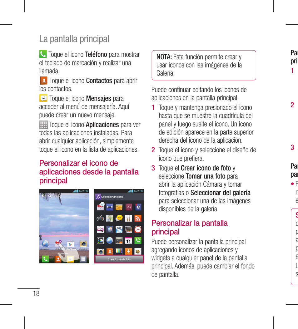 La pantalla principal | LG LGL40G User Manual | Page 90 / 146