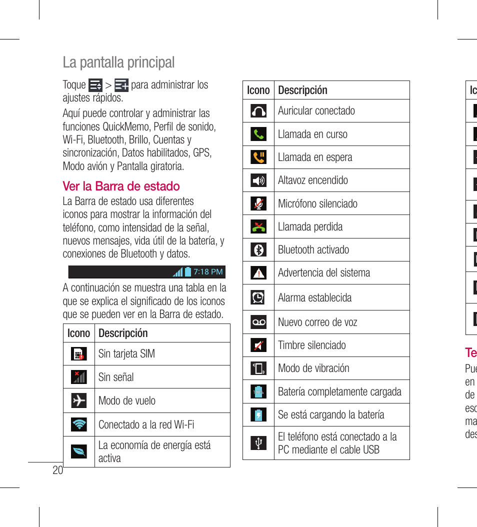 La pantalla principal | LG LGL40G User Manual | Page 92 / 146