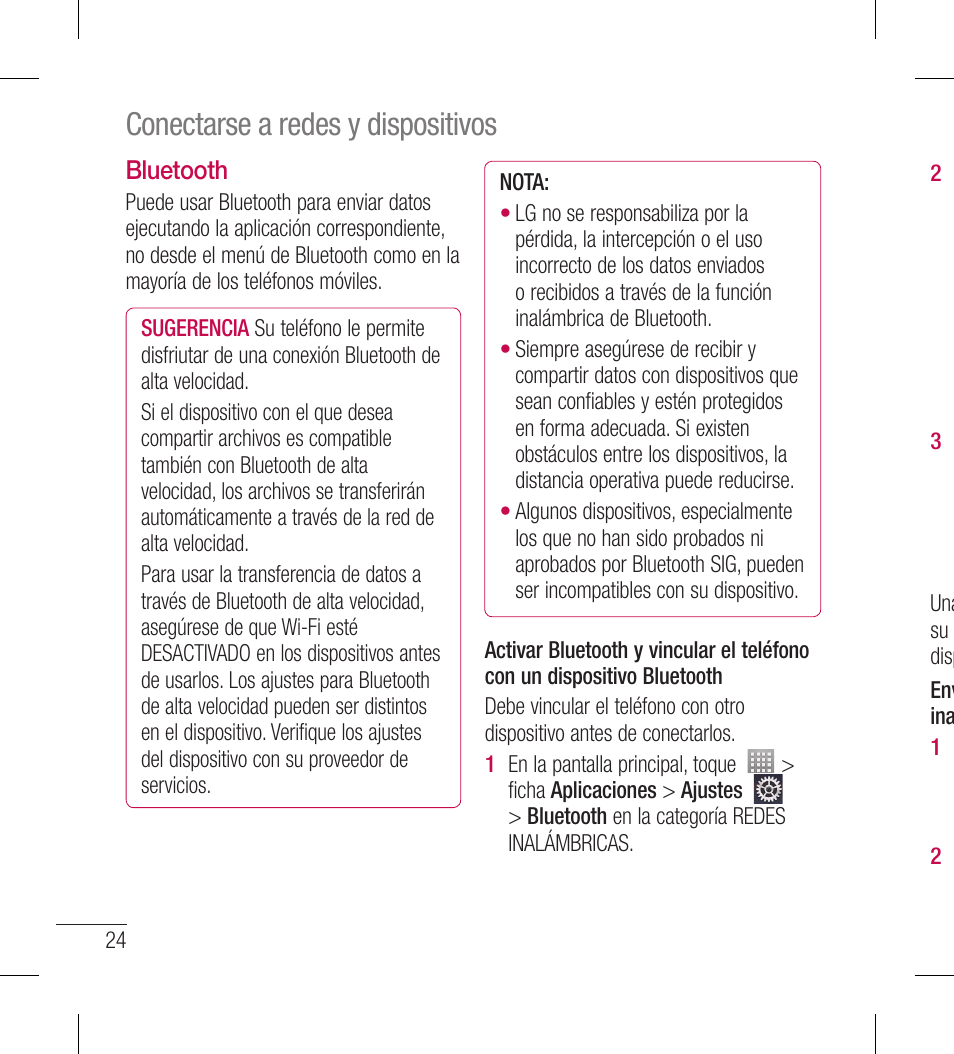 Conectarse a redes y dispositivos | LG LGL40G User Manual | Page 96 / 146