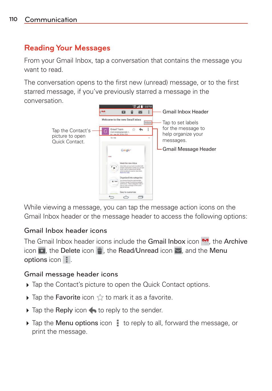 Reading your messages | LG LGVS985 User Manual | Page 112 / 245