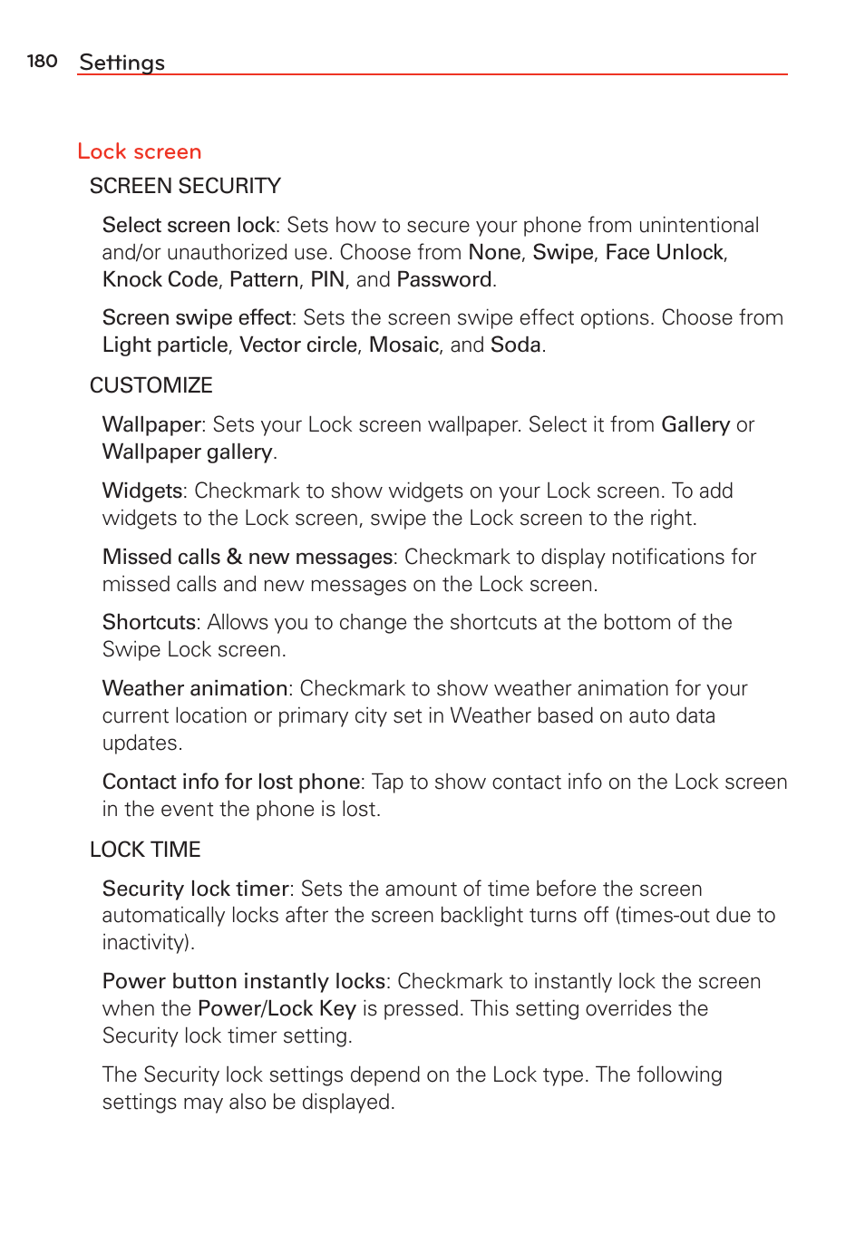 LG LGVS985 User Manual | Page 182 / 245