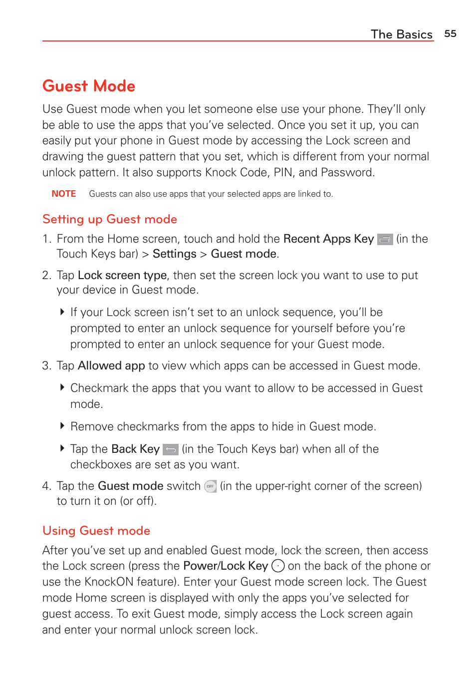 Guest mode | LG LGVS985 User Manual | Page 57 / 245