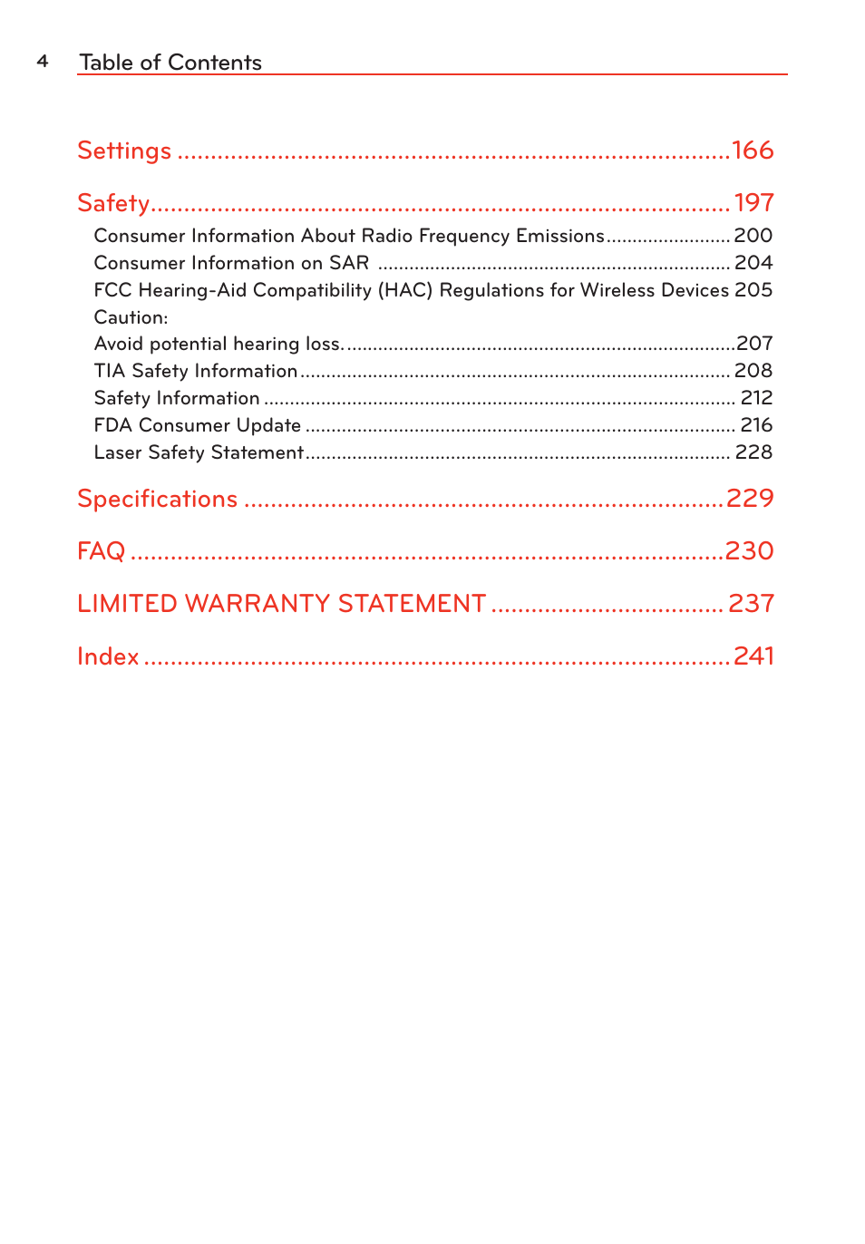 LG LGVS985 User Manual | Page 6 / 245