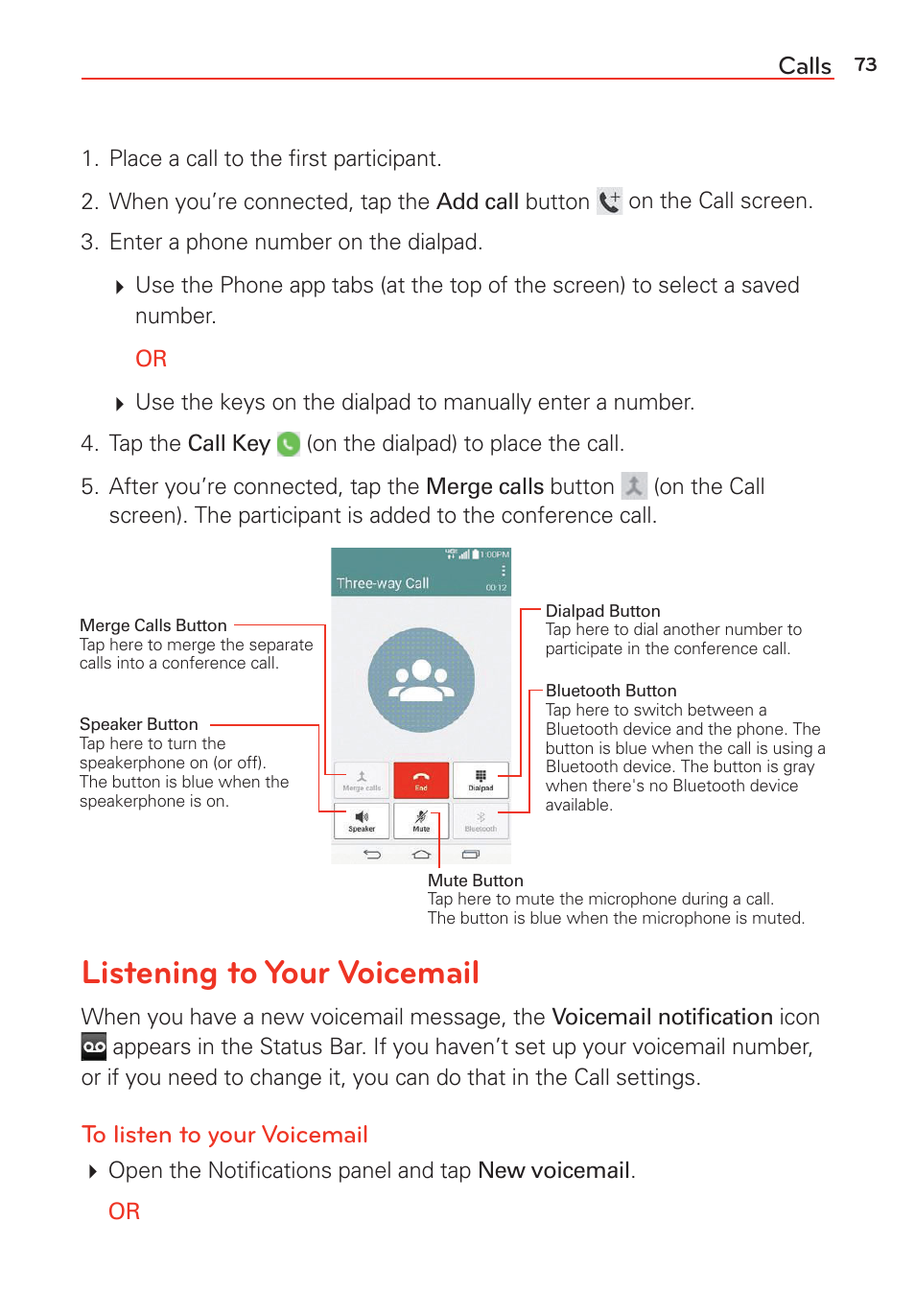 Listening to your voicemail | LG LGVS985 User Manual | Page 75 / 245