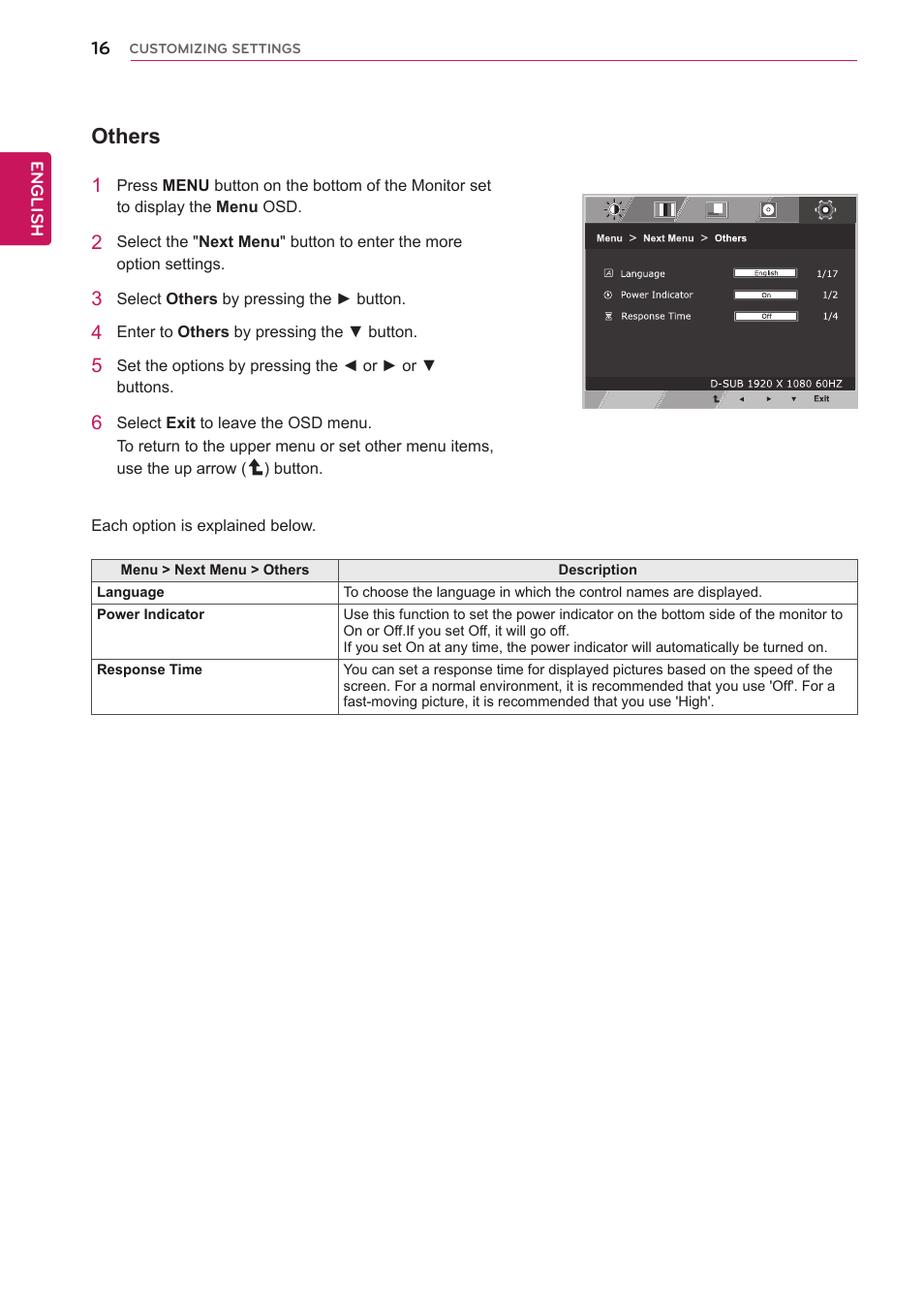 Others | LG 23EA63V-P User Manual | Page 16 / 29