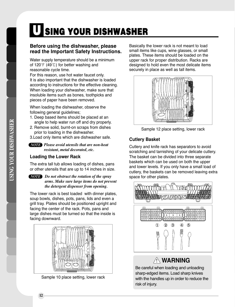 LG LDF8812ST User Manual | Page 12 / 48