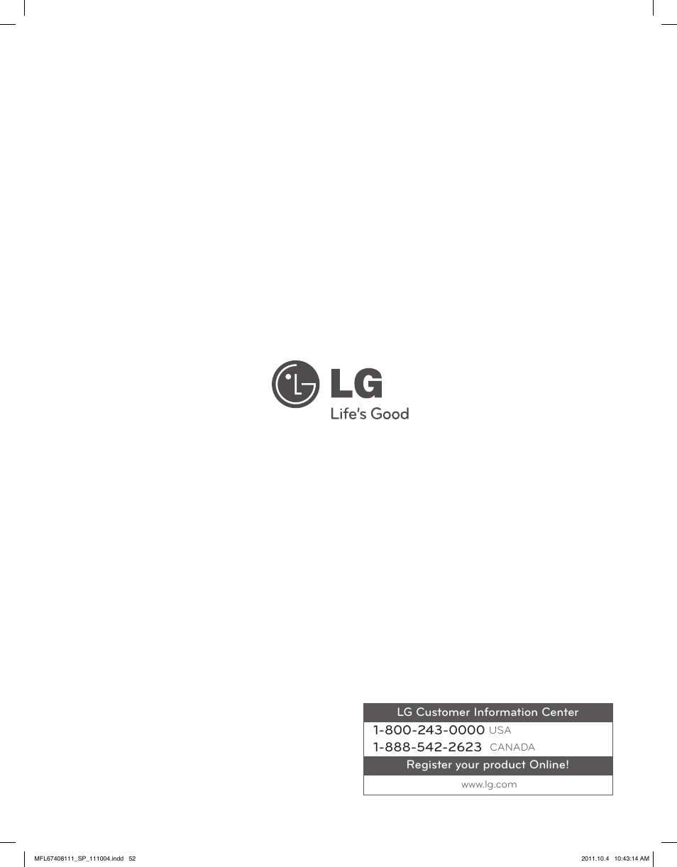 LG DLEX2655V User Manual | Page 100 / 100